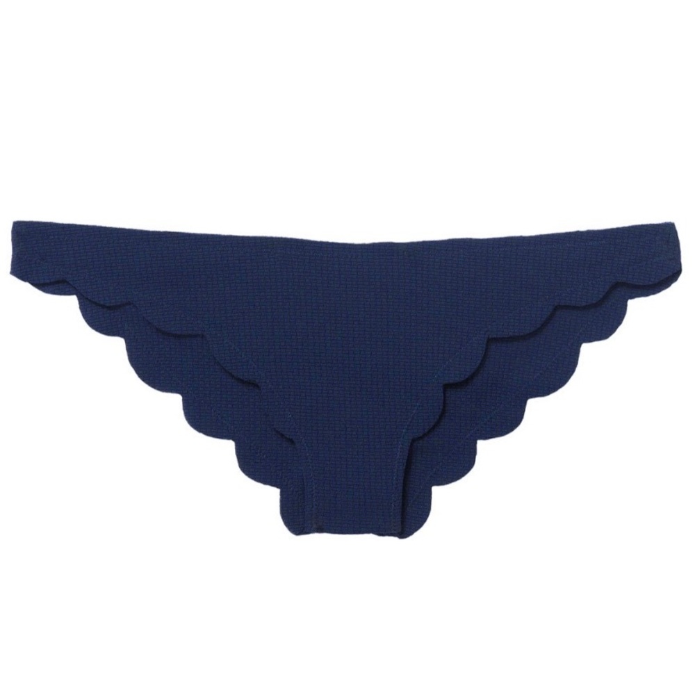 Marysia Swim NWT Broadway Navy Scalloped Low Rise Bikini Bottom